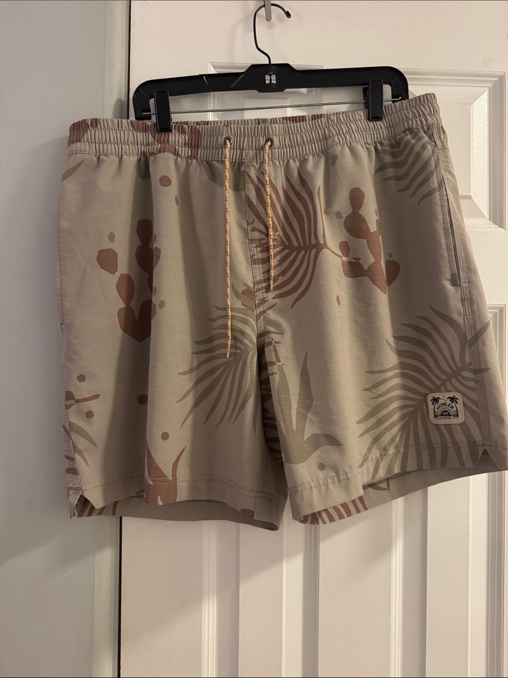 Howler Brothers Beige and Brown Tropical Swim Trunks